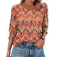 🏖️Women Dressy Casual 3/4 Length Sleeve Blouses with Smocked Cuffs