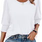 🏖️Women Dressy Casual 3/4 Length Sleeve Blouses with Smocked Cuffs
