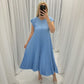 🔥Hot Sales👗Sleeveless Pleated Simple Solid Color Dress