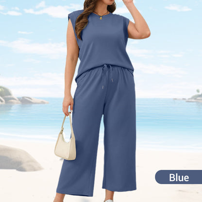 🔥2025 New Women's  Sleeveless Top & Wide-Leg Pants 2-Piece Set
