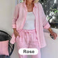 🎉Women's Cotton Linen Long Sleeve Blouse & Pants Set