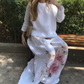 🌸Spring Specials🌸 Solid Tops ＆ Floral Wide-Leg Pants (2-Piece Set)🔥