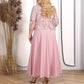 🎁Haute Couture luxury|Lace embroidered jacket × satin solid evening dress set