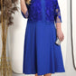 🎁Haute Couture luxury|Lace embroidered jacket × satin solid evening dress set