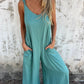 💞Women's Casual Loose Cotton-Linen Blend Jumpsuit with Pockets and Adjustable Straps