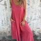 💞Women's Casual Loose Cotton-Linen Blend Jumpsuit with Pockets and Adjustable Straps