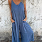 💞Women's Casual Loose Cotton-Linen Blend Jumpsuit with Pockets and Adjustable Straps
