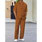 🌼Men's Collared Top & Drawstring Pants Set