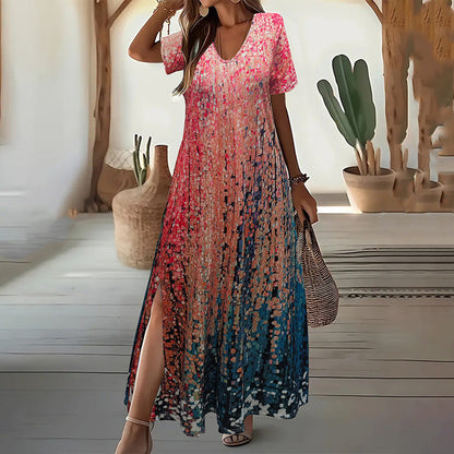 ✨Women’s Casual Floral Print Short Sleeve Dress🌺👗