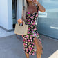 💜Women's Elegant Floral Print Side Slit Dress