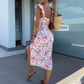 💜Women's Elegant Floral Print Side Slit Dress