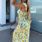 💜Women's Elegant Floral Print Side Slit Dress