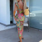 💜Women's Elegant Floral Print Side Slit Dress