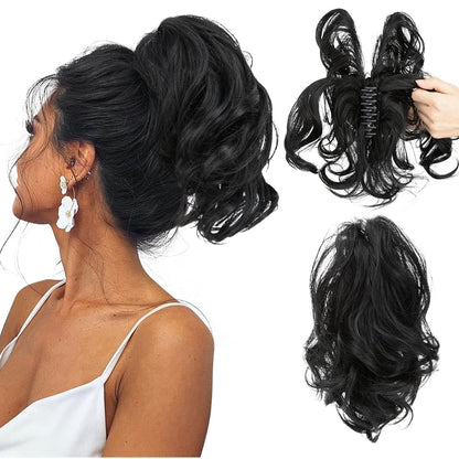 Claw Clip Short Ponytail Hair Extensions Bendable Metals