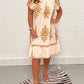 Geometric Pattern Multi Print Square Neck Dress