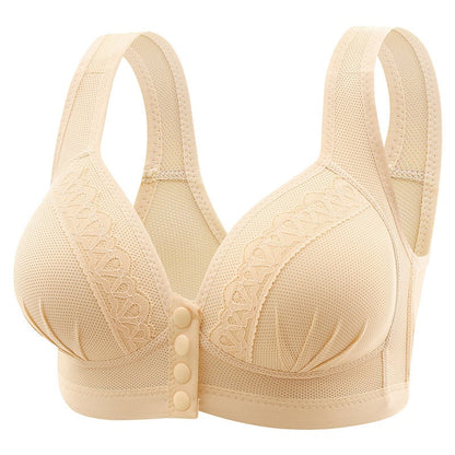 Front Snap Button Breathable Skin-Friendly Push-Up Bra