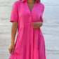 💝Solid Color Comfort Lapel Button Dress