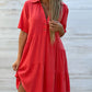 💝Solid Color Comfort Lapel Button Dress