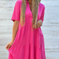 💝Solid Color Comfort Lapel Button Dress