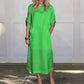Women's Cotton and Linen Solid Color Loose Dresses
