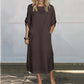 Women's Cotton and Linen Solid Color Loose Dresses