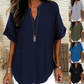 💝✨Fashion Loose Solid Color Short Sleeve Top