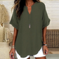 💝✨Fashion Loose Solid Color Short Sleeve Top