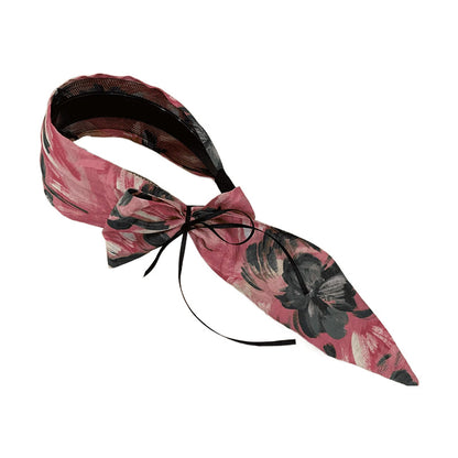 Sweet Floral Wide Brim Bow Hairband