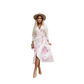 V-Neck Fashion Printed Waist Tie Dress