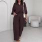 Women's V-Neck Top & Ankle Pants Casual Set