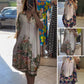 Loose V-Neck Lapel Design Floral Dress