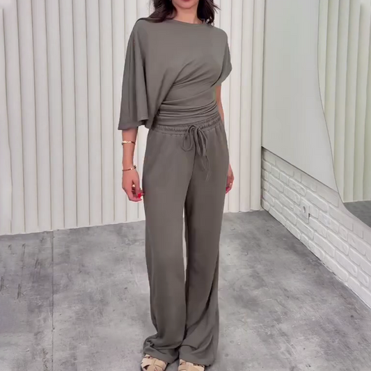Women’s Asymmetrical Top Pants 2-Piece Set