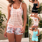 Resort-Wear Lace Top & Tropical Print Shorts