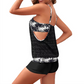 Resort-Wear Lace Top & Tropical Print Shorts